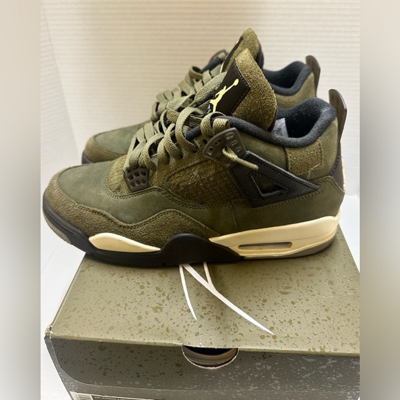 Size 8- Jordan 4 SE Retro Low Craft - Olive OG BOX Good Condition - Picture 10 of 11